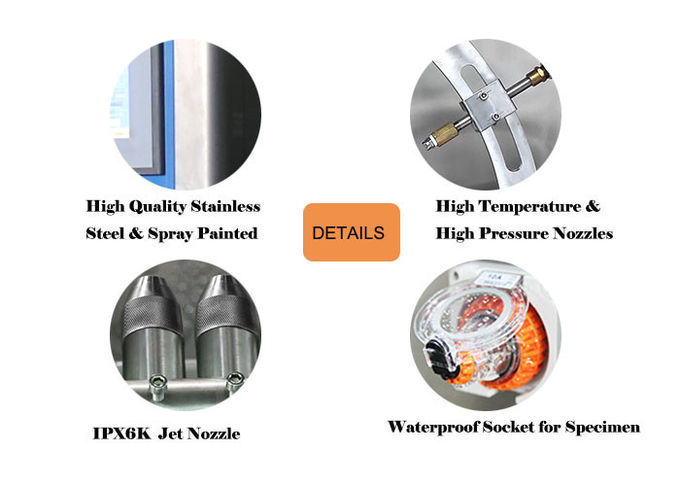 IPX6K9K van het het Testende Materiaalwater van de watertoegang Kamer de Op hoge temperatuur van het de Nevelroestvrije staal 0