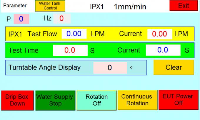 CEI 60529 Intelligente Watertoegang 200mm de Regen Verticaal Druppel van IPX1 IPX2 het Testen Materiaal 0