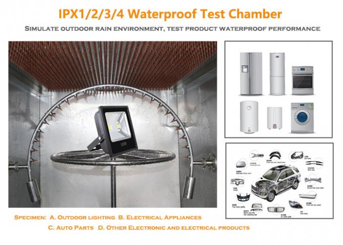 CEI 60529 Watertoegang het Testen Materiaal IPX1~IPX4 1m ³, Waterdichte Testkamer 3